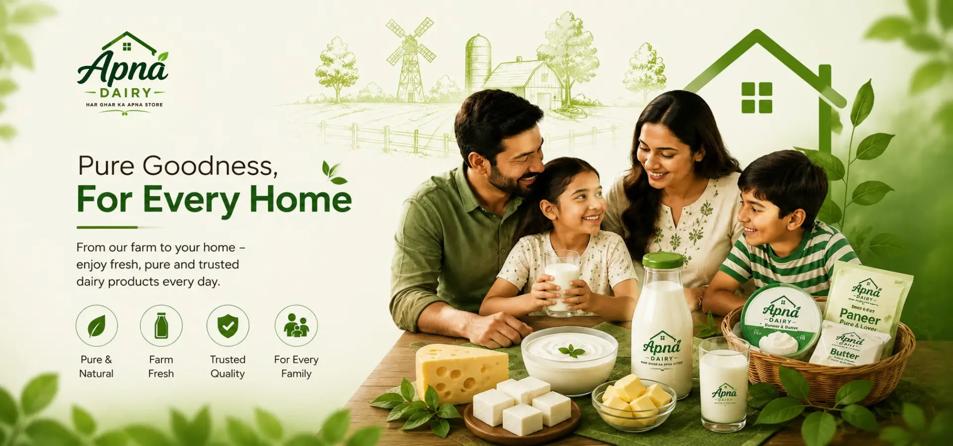 Fresh dairy products at Apna Dairy
