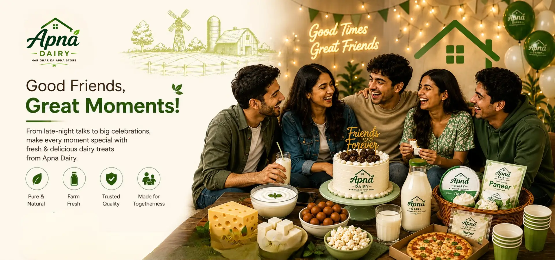 Fresh paneer and dairy at Apna Dairy